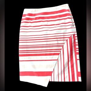 Alex Marie Asymmetrical Red and White Skirt